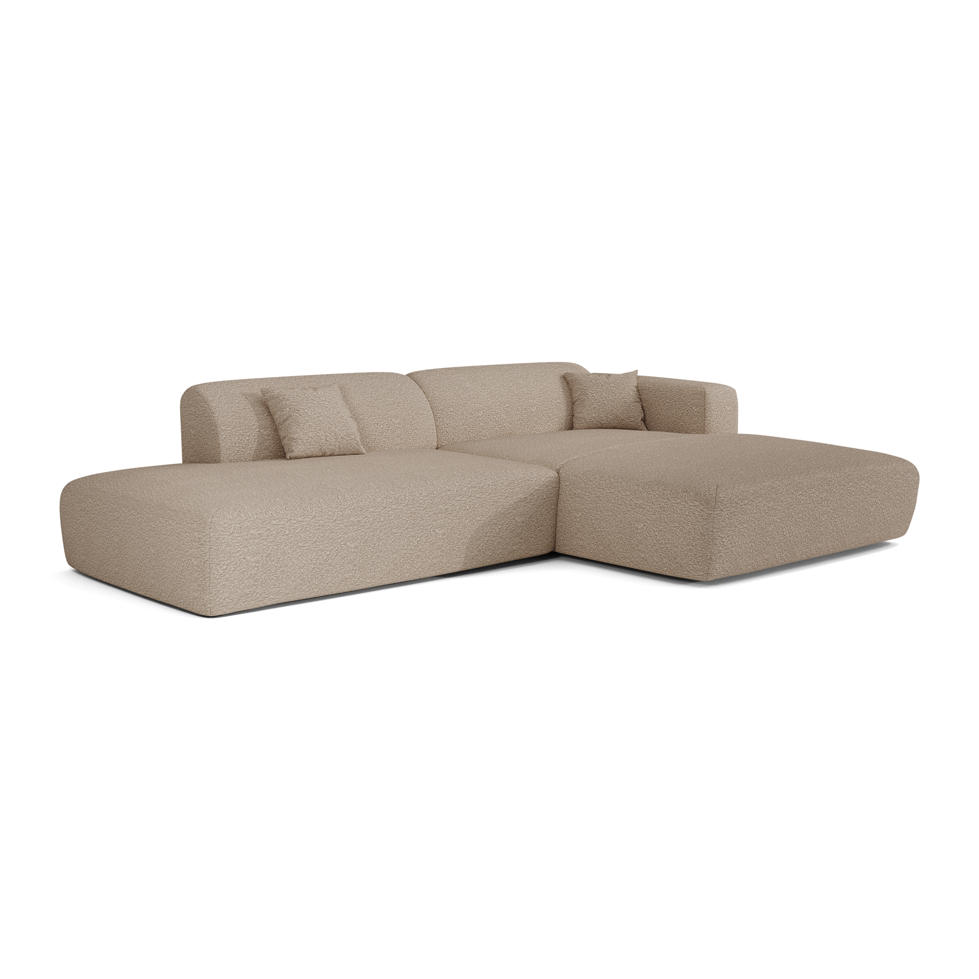 Sia MYRA canapé angle droit 5 places crème tissu