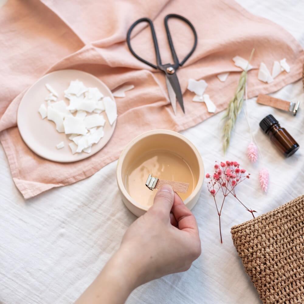 Flowrette Hector kit DIY bougie fleurie coton cire de soja