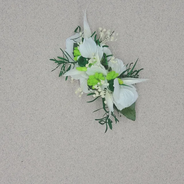 Ateliers Ouchamp Peignes Parc Monceau barrette fleurs blanc 8 cm