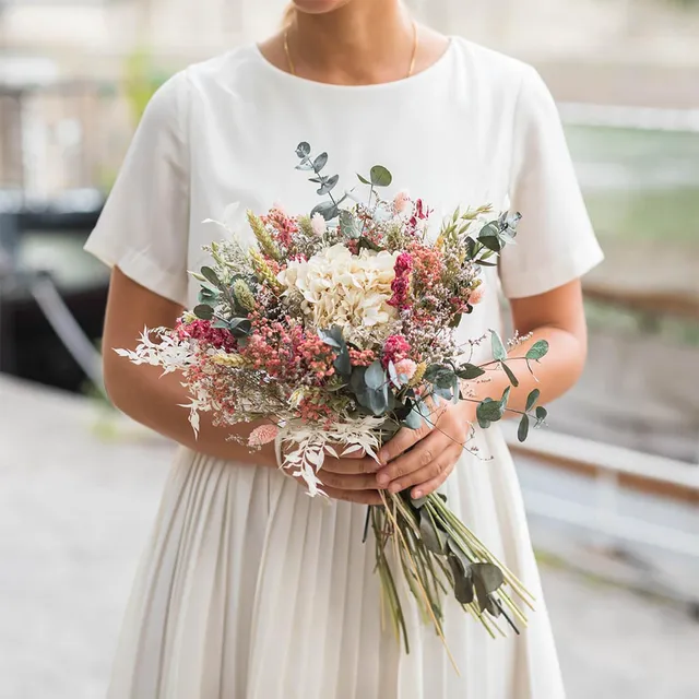 Flowrette Hector bouquet fleurs sechees stabilisees rose S