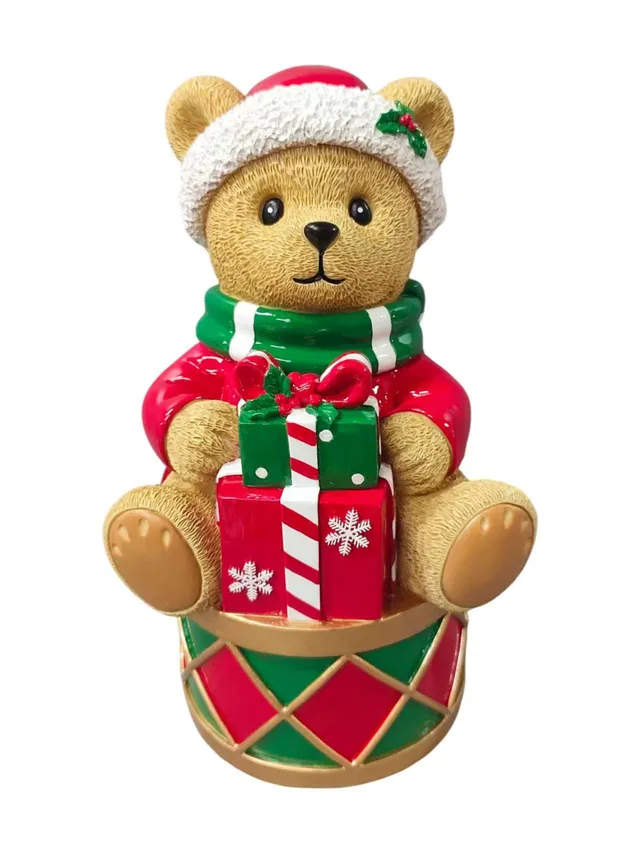 Feuillazur Rungis Ours cadeaux décoration Noël 32cm