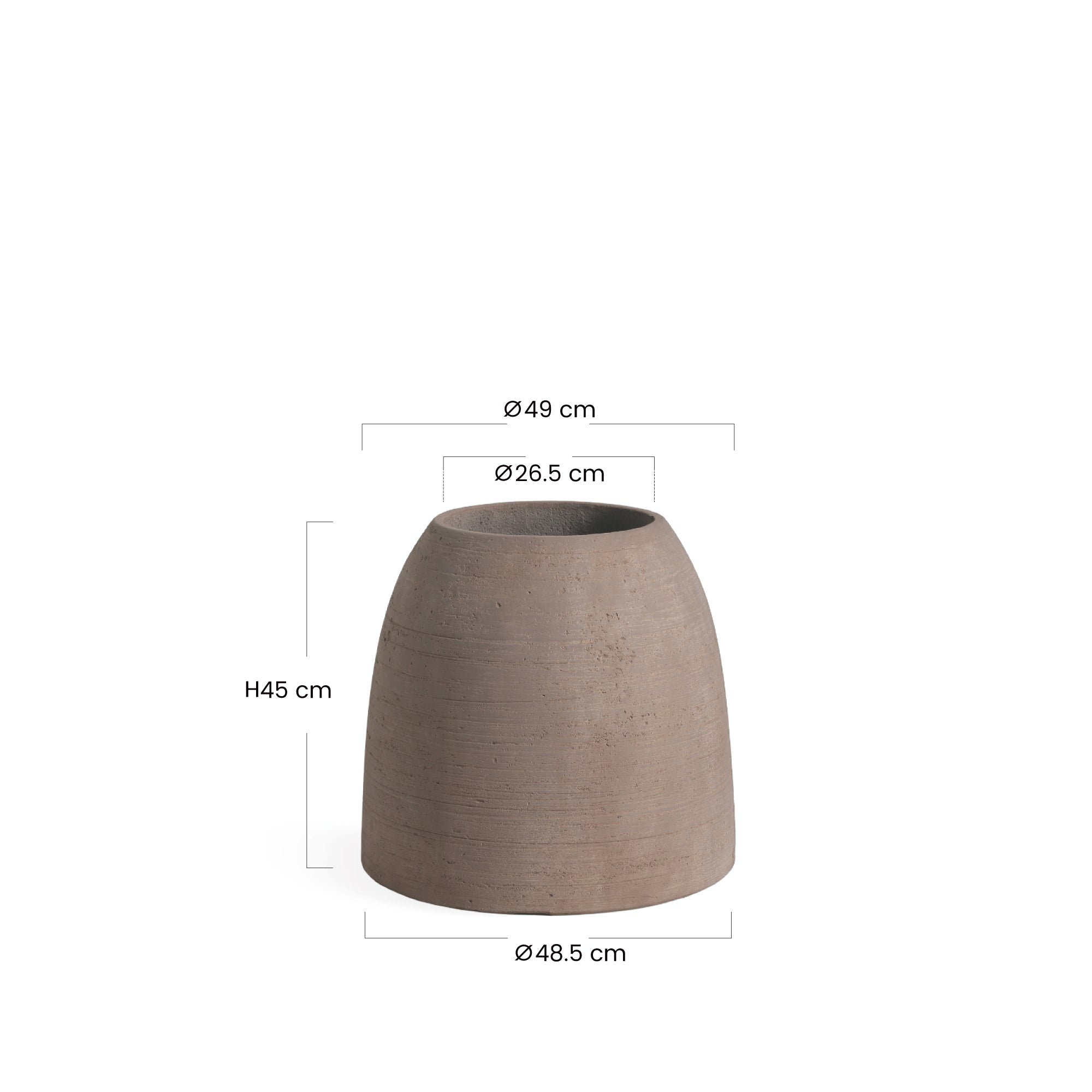 Sia Home Cache-pots Zen arrondi cache-pot marron 45 cm fibre ciment