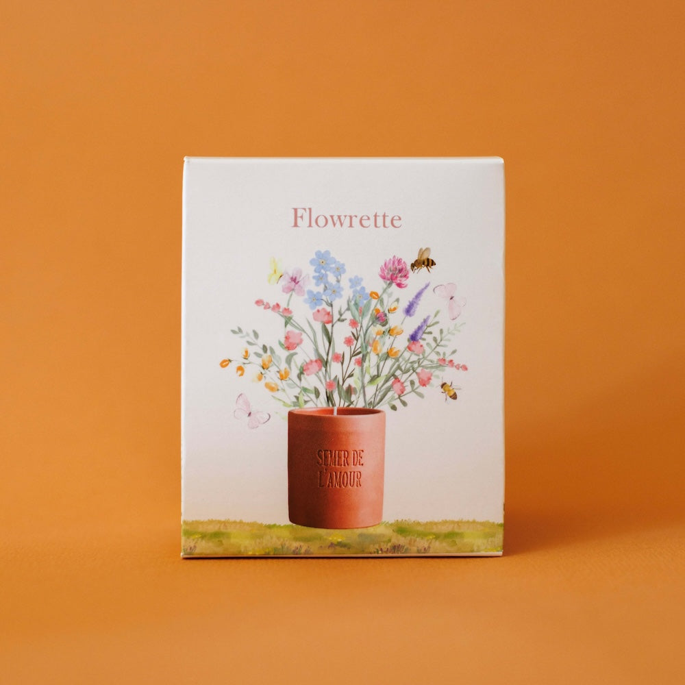 Flowrette Amour Terracotta bougie parfumée fleurs de lin