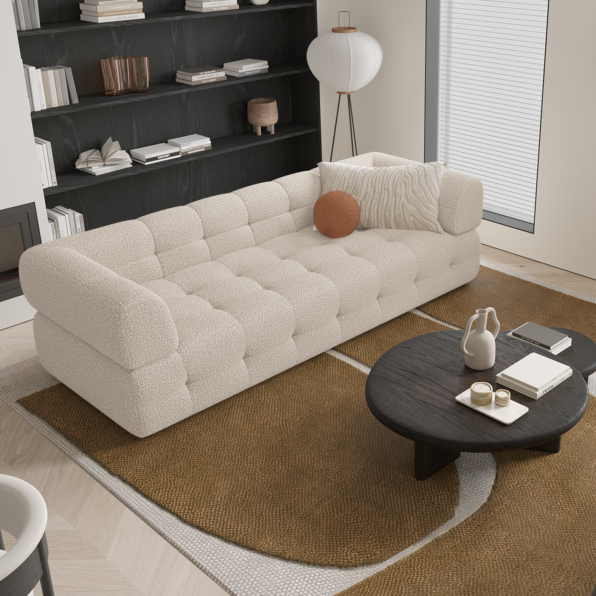 Sia Home Charlie Canapé droit crème 230 cm