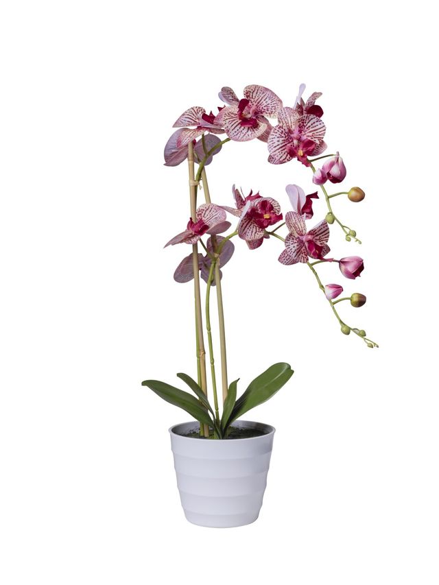 Feuillazur Rungis Orchidées 2 branches fleur artificielle rose