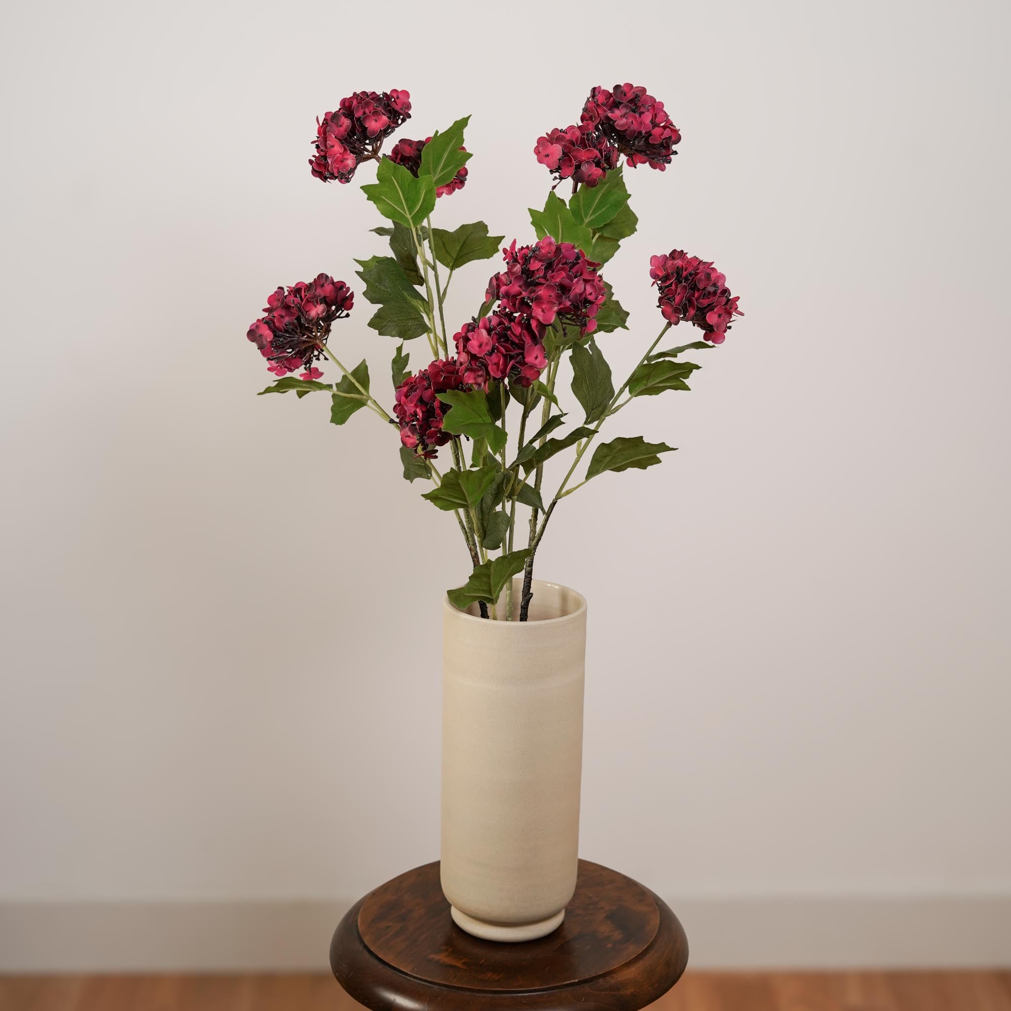 Flowrette Hortensia fleur artificielle rouge 3 têtes x1