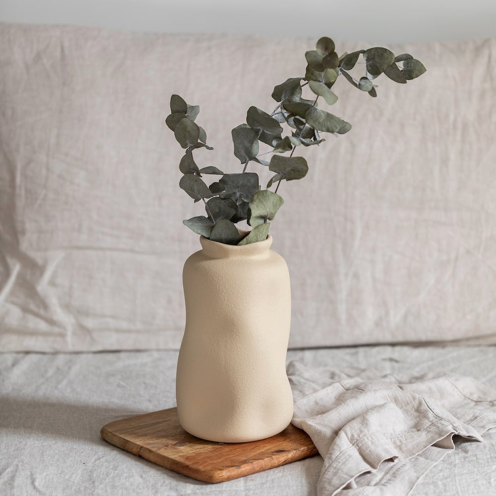 Flowrette Sable vase beige fait main Portugal S 17 cm