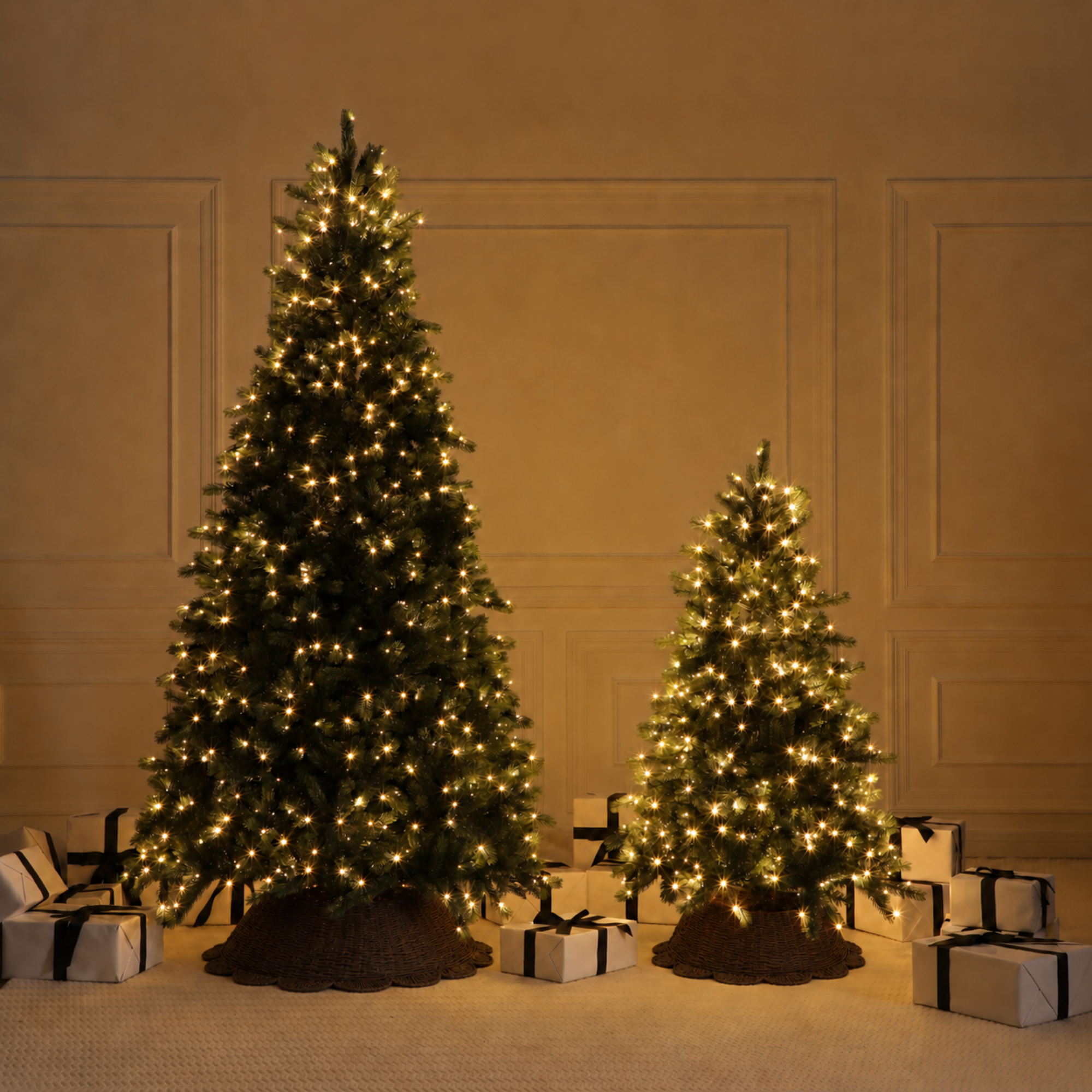 Sia Home Cache-pied sapin jupe 84 cm marron corde papier