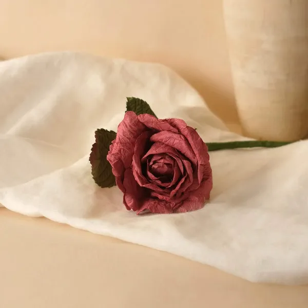 Flowrette Fleurs en papier Grande Rose Lady bordeaux x1 éternelle
