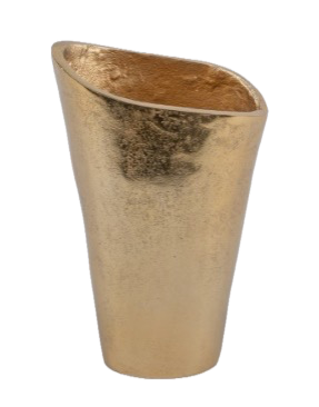 Feuillazur Rungis vase doré verrerie 25cm 15.5x8.5x25cm