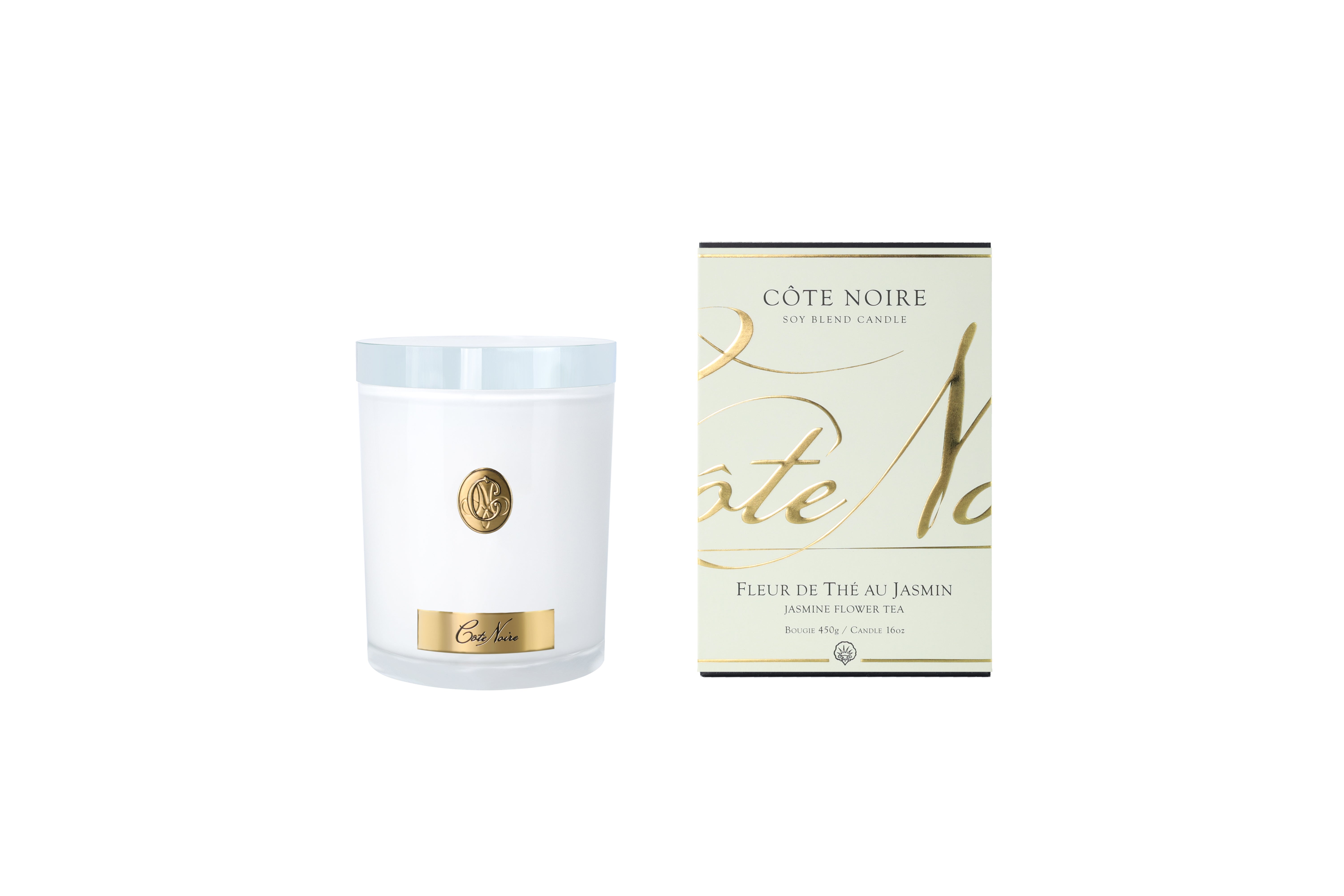 Côte Noire Bougie CWG45020 soja jasmin 450g blanche