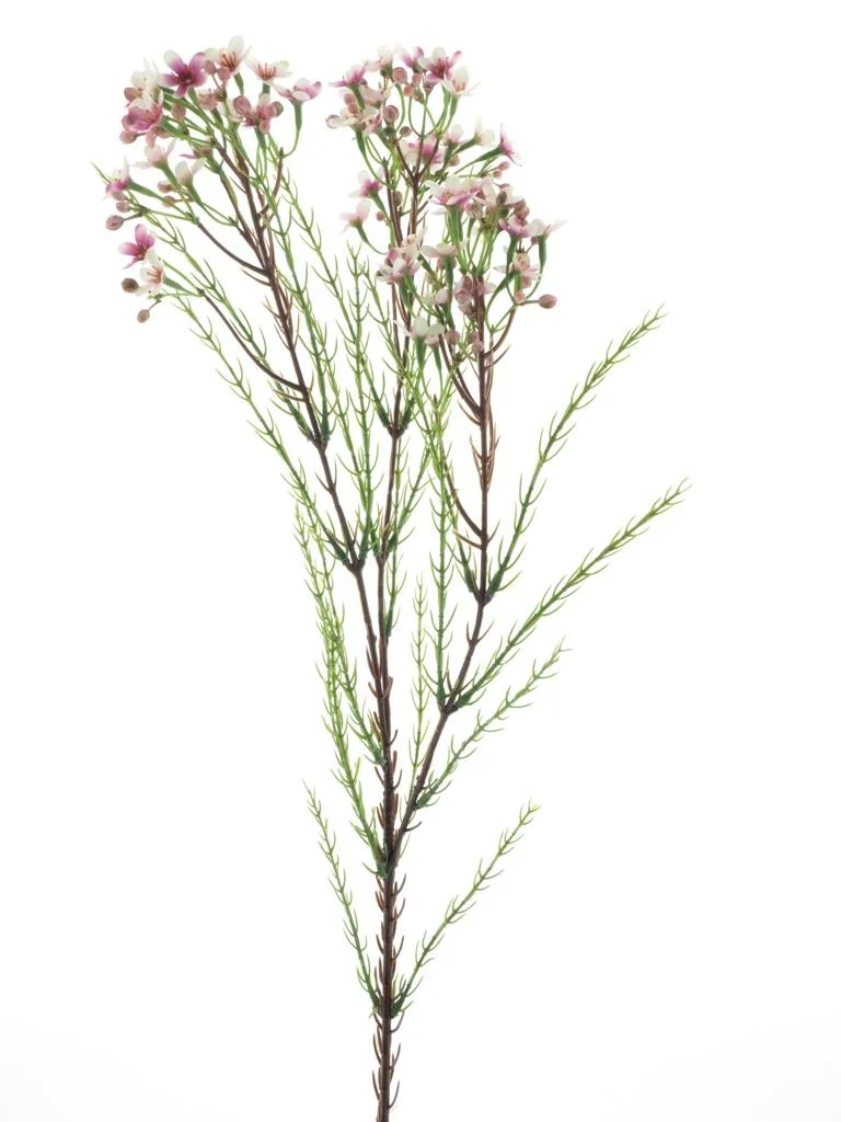 Feuillazur Rungis Branche wax fleur artificielle rose 78 cm
