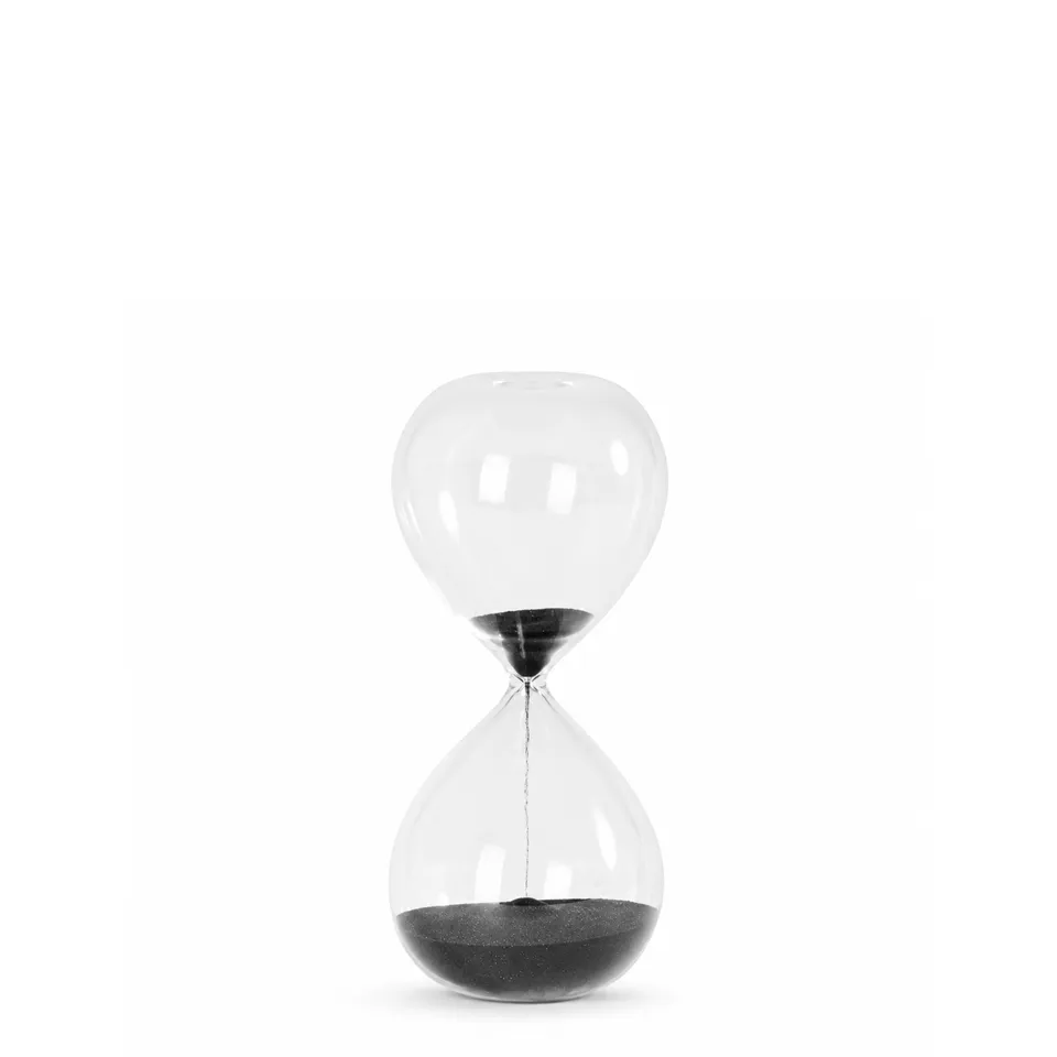 Sia Home Sablier décoratif noir 15 cm verre et sable quartz