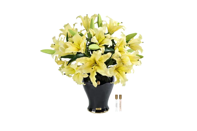 Côte Noire Imperial IMPL08 bouquet lys jaune urne noire
