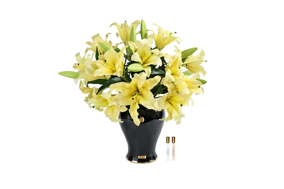 Côte Noire Imperial IMPL08 bouquet lys jaune urne noire
