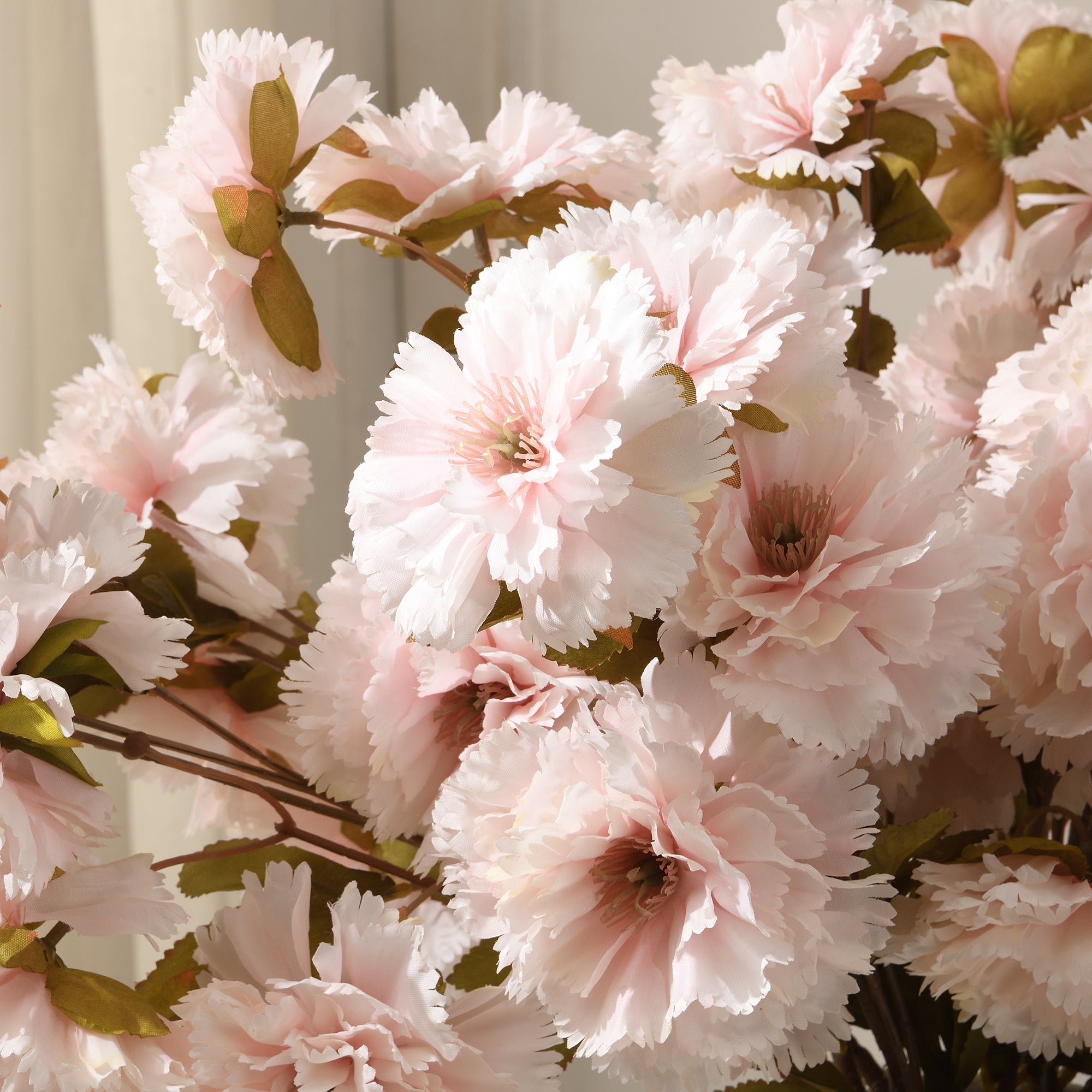Sia Œillet tige artificielle crème 70 cm 3 fleurs