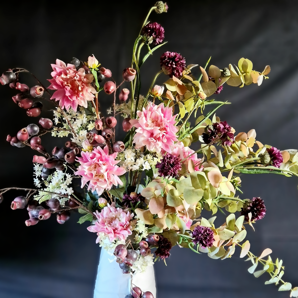 Sia Scabiosa tige fleur artificielle 59 cm blanc