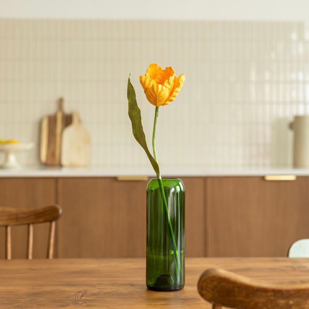 Flowrette Tulipe en papier jaune tige x1 sans entretien
