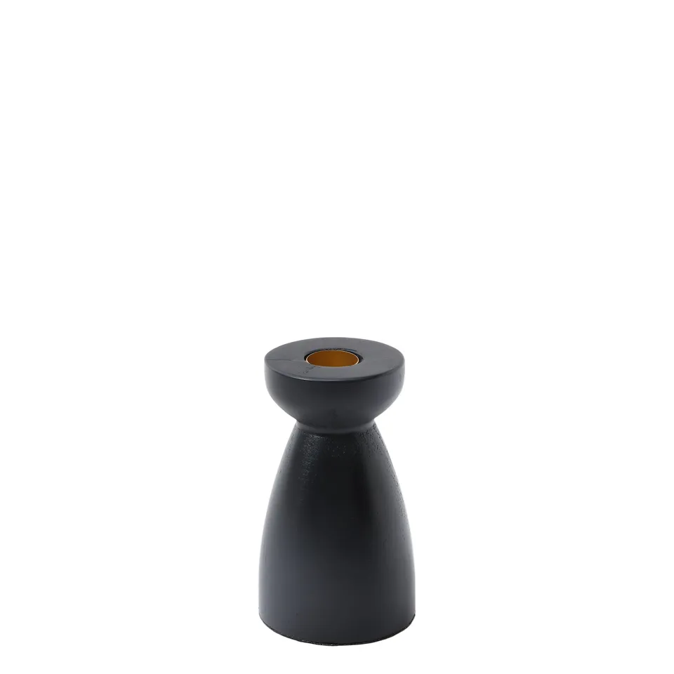 Sia Home Elya bougeoir bois noir 12 cm chandelle