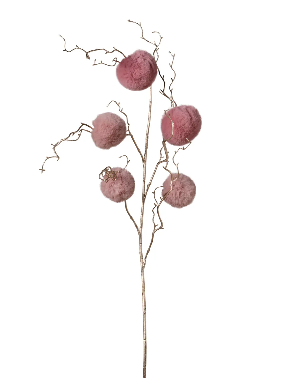 Feuillazur Rungis Branche de Pompom fleur rose Noël