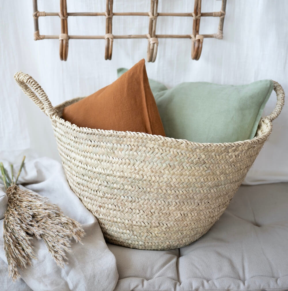 Flowrette panier Nador osier L50 H30 P25 cm naturel