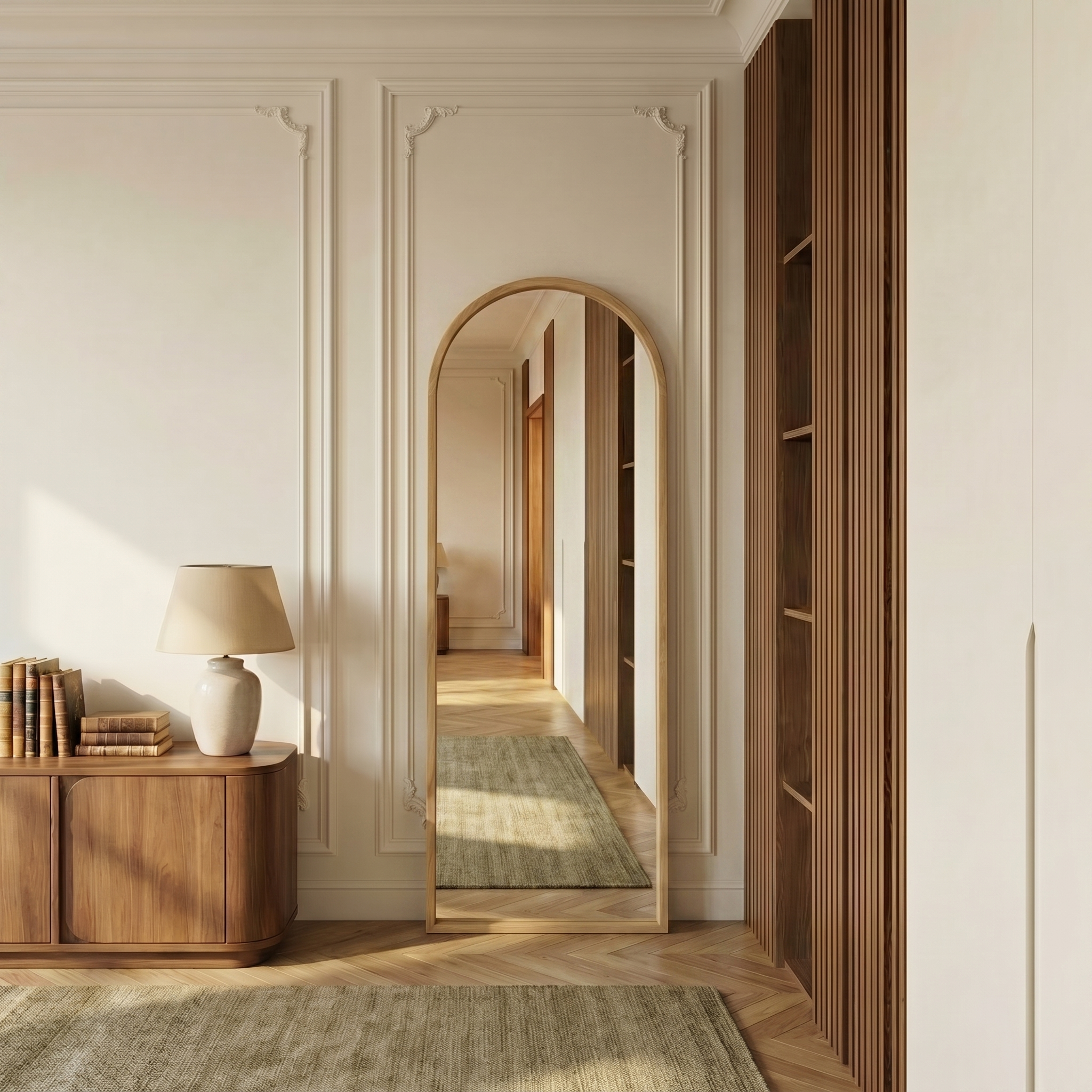 Sia Home Melin miroir arche marron 65x170 cm