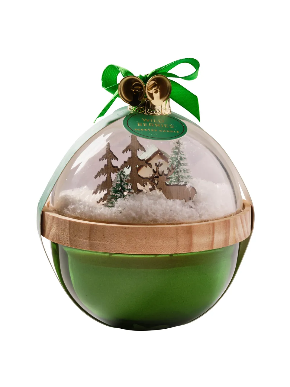 Feuillazur Contenants Bougie boule de Noël vert