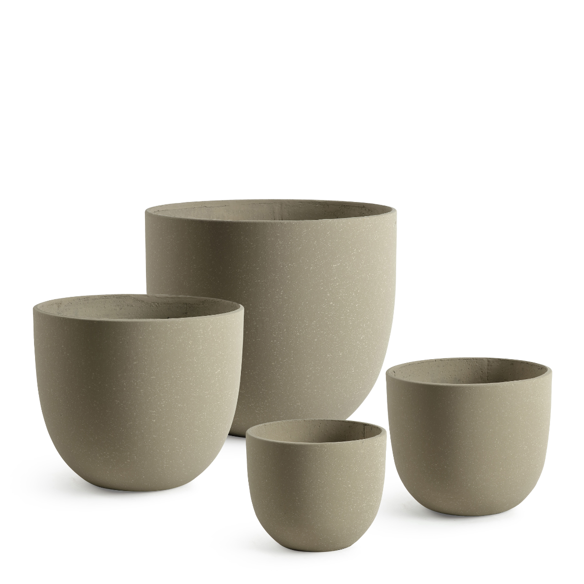 Sia Home Terra 4 cache-pots arrondis beige granito ciment