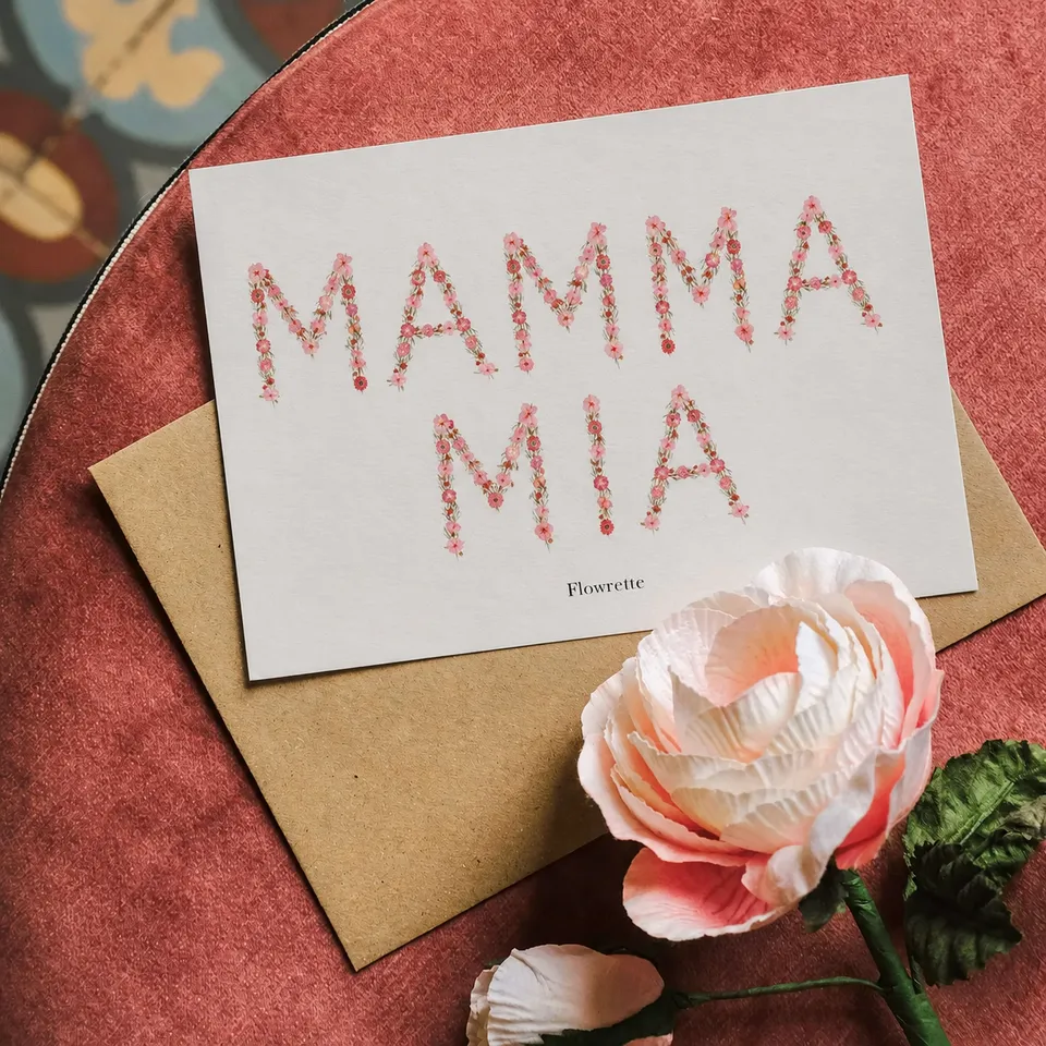 Flowrette Carte postale Mamma Mia papier enveloppe kraft