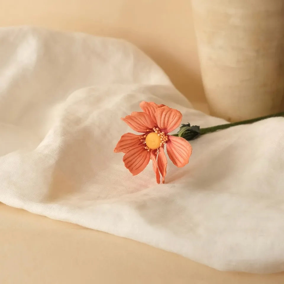 Flowrette Cosmos papier pêche fleur tige x1 sans entretien