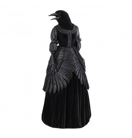 Feuillazur Rungis Statue corbeau velours noir décoration Halloween