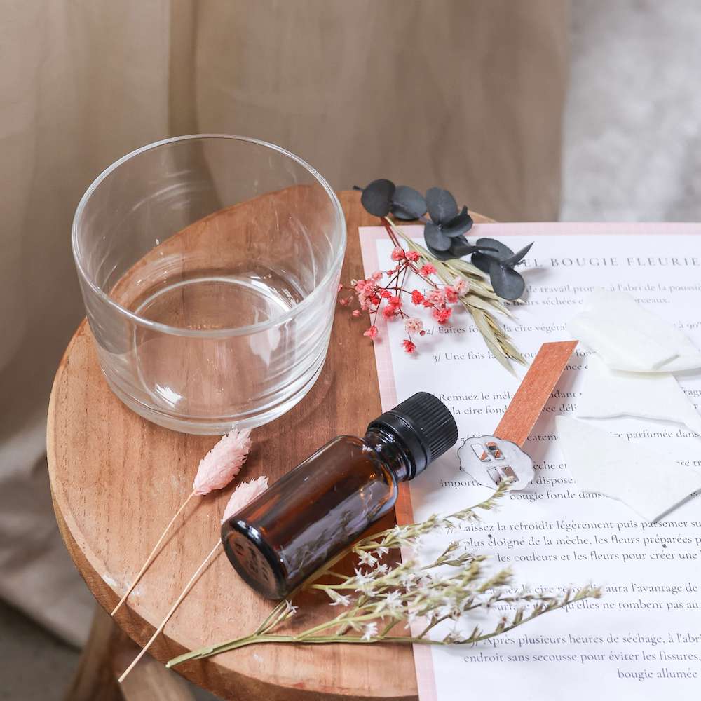 Flowrette Hector kit DIY bougie fleurie coton cire de soja