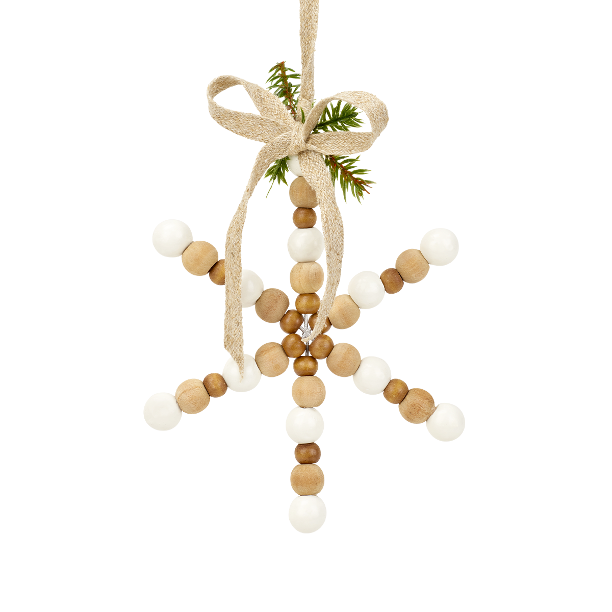 Sia Home Natura suspension de Noël flocon beige 15 cm