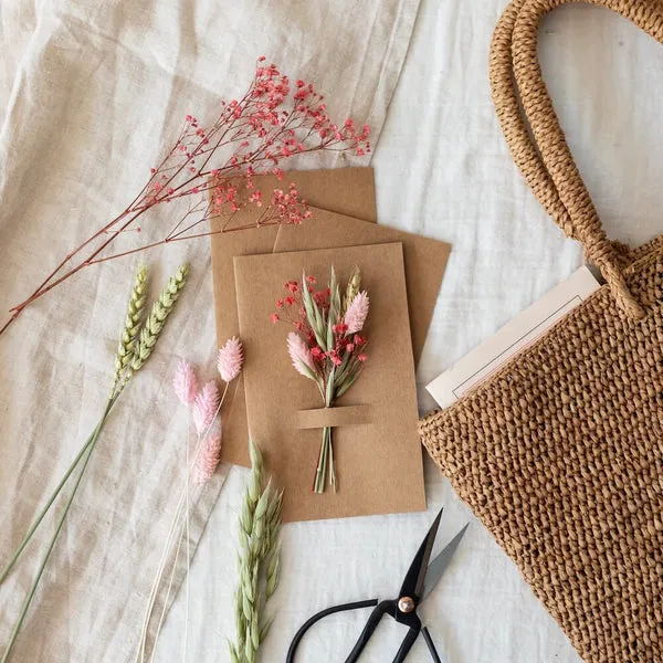 Flowrette Kit DIY 3 cartes postales fleuries bohème
