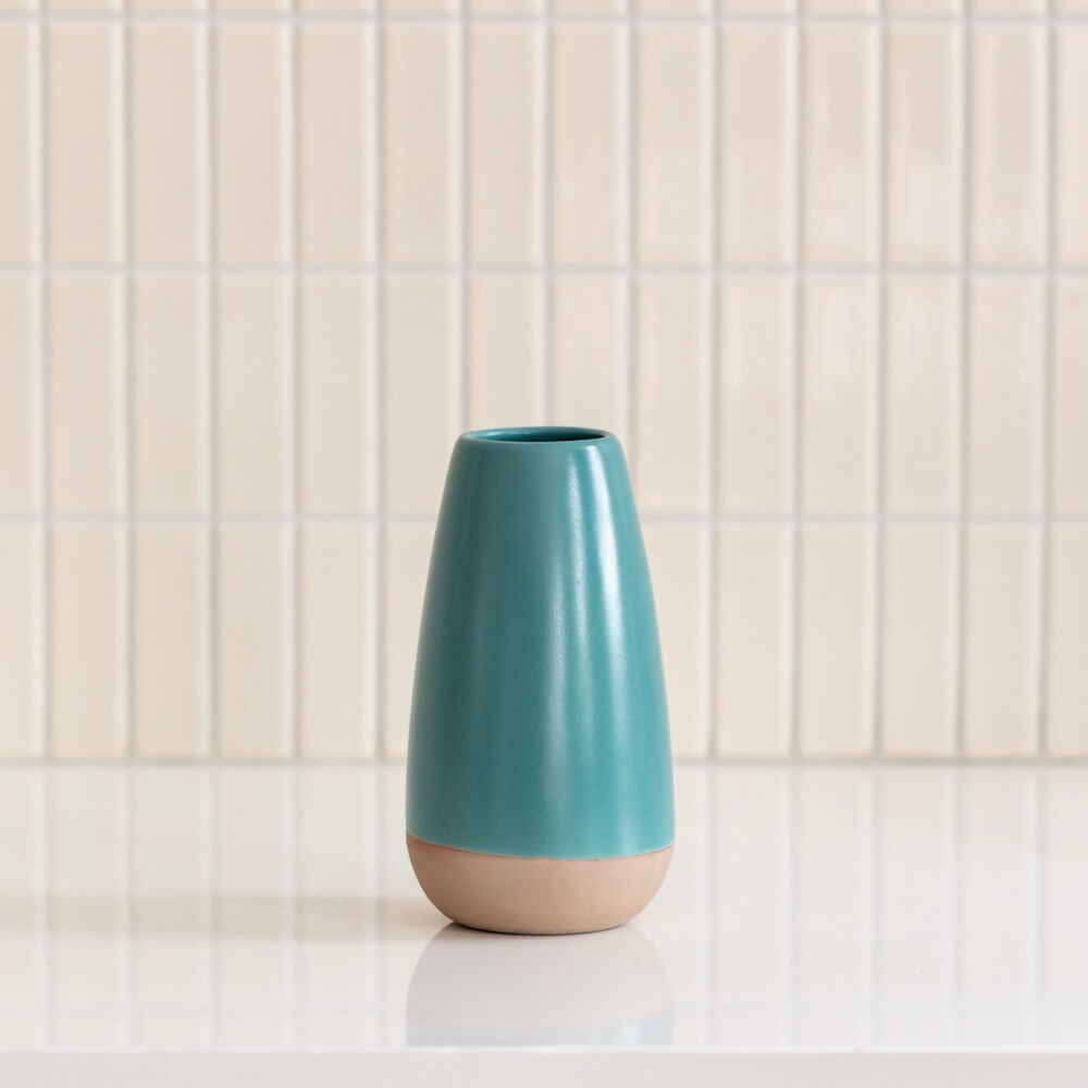 Flowrette Harmony vase céramique grès Lagon bouquet S