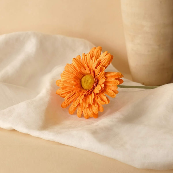 Flowrette Gerbera Orange fleur papier orange à l'unité