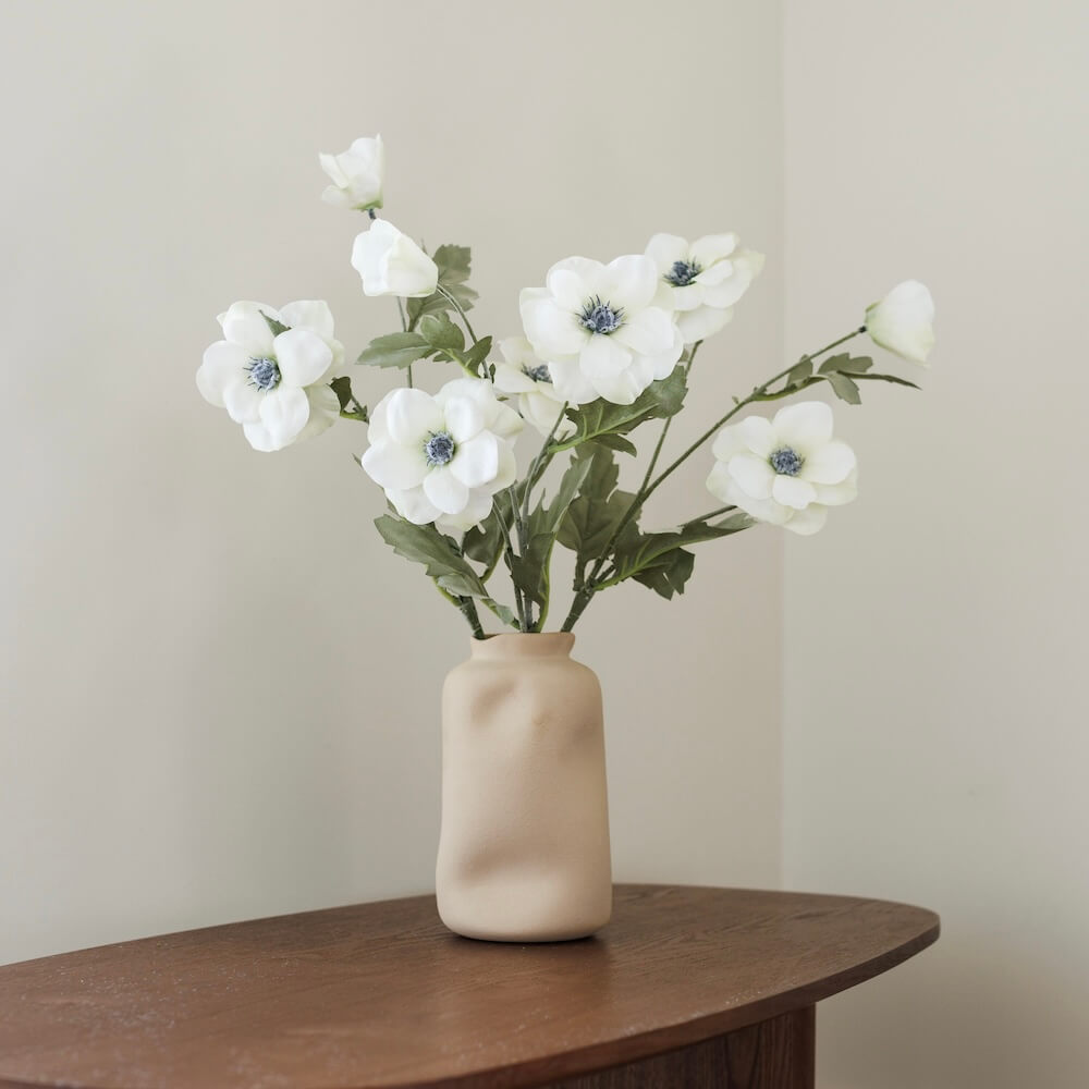Flowrette Anémone blanche fleur artificielle tige x1 naturel