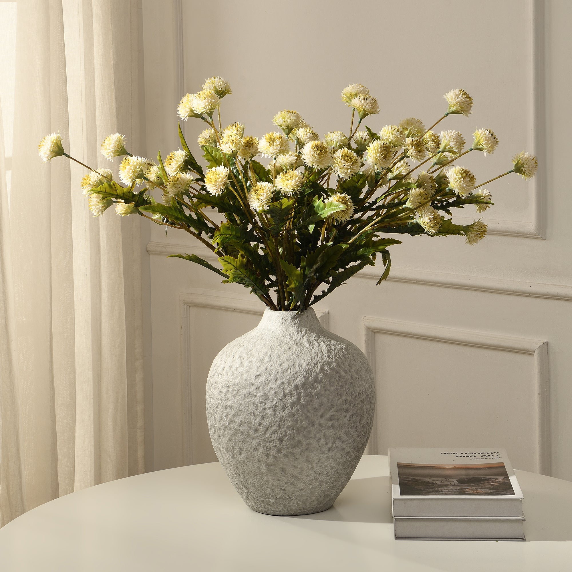 Sia Home Tiges Chrysanthème Ping Pong tige artificielle 62 cm