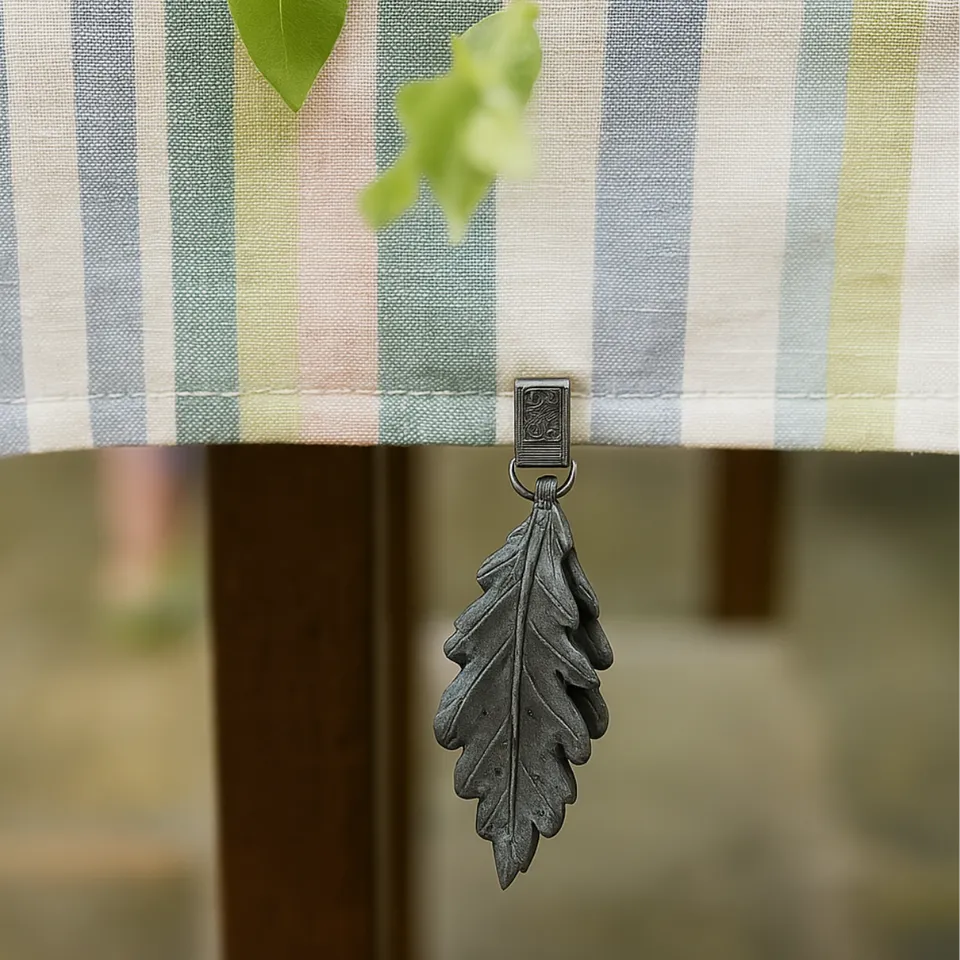 Sia Home feuille de Chêne poids de nappe clip gris fer