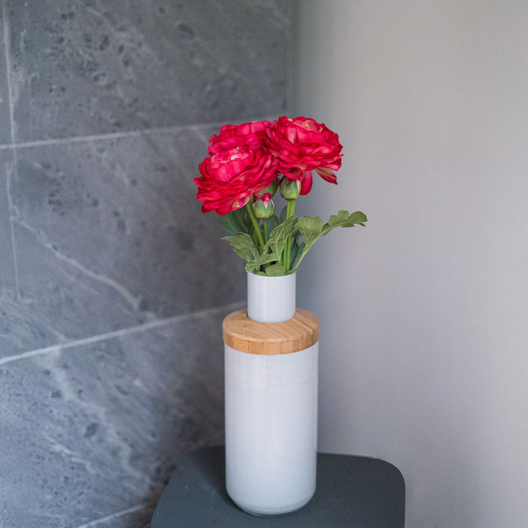 Flowrette Renoncule fuchsia fleur artificielle x1 toucher naturel