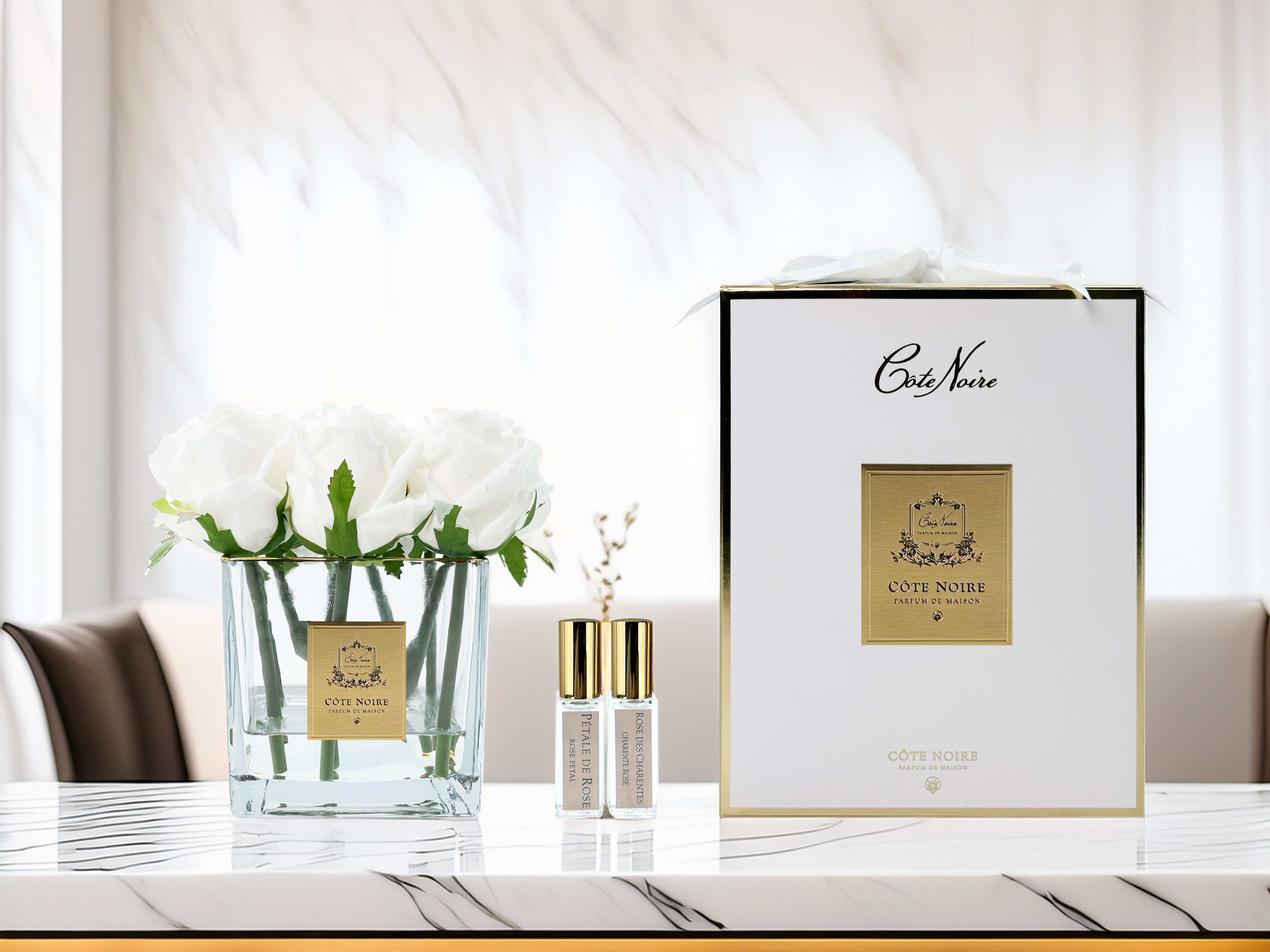 Côte Noire Couture Rosebuds SVC901 cube 9 roses ivoire