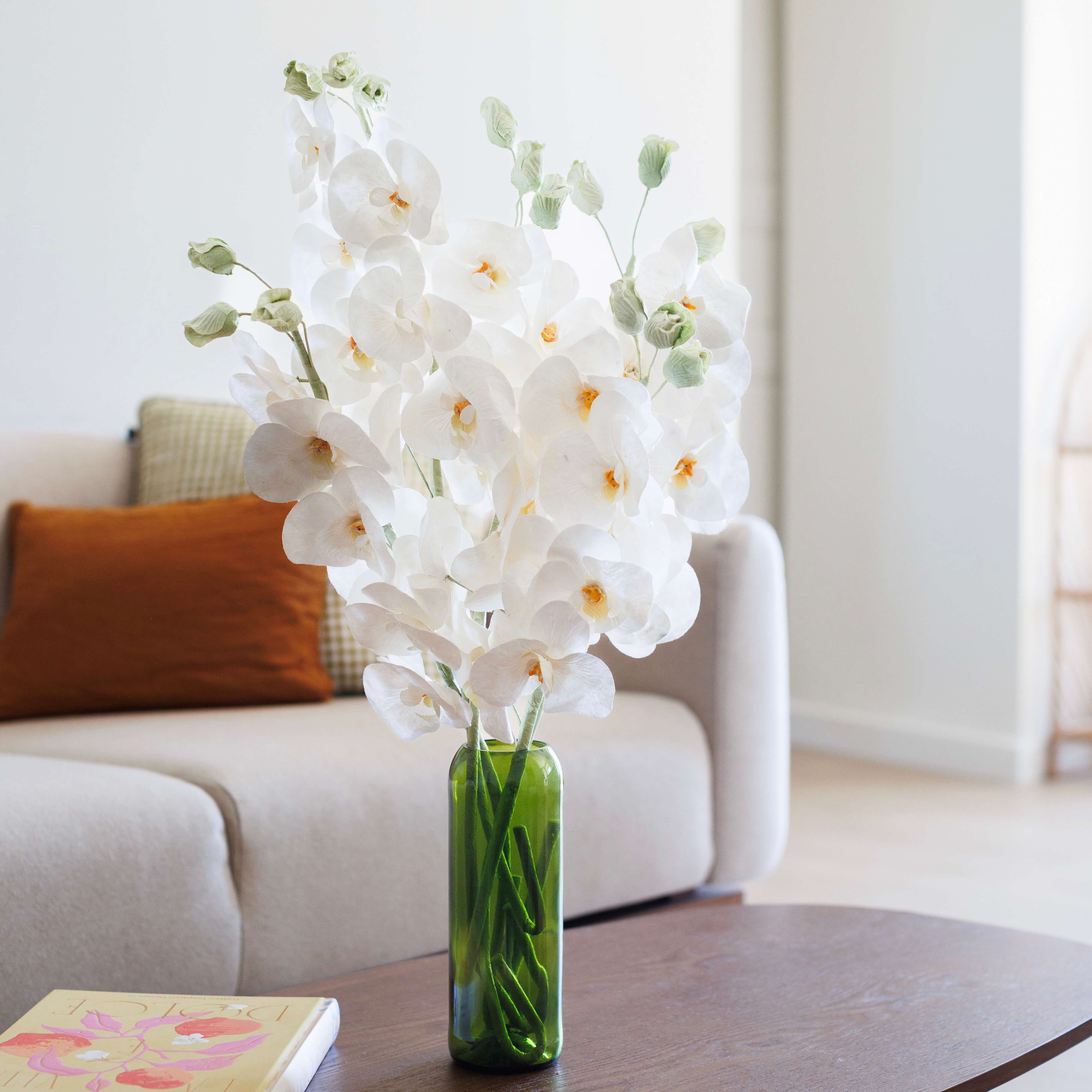 Flowrette Orchidée Papillon Blanc Fleur en Papier x1 Blanche