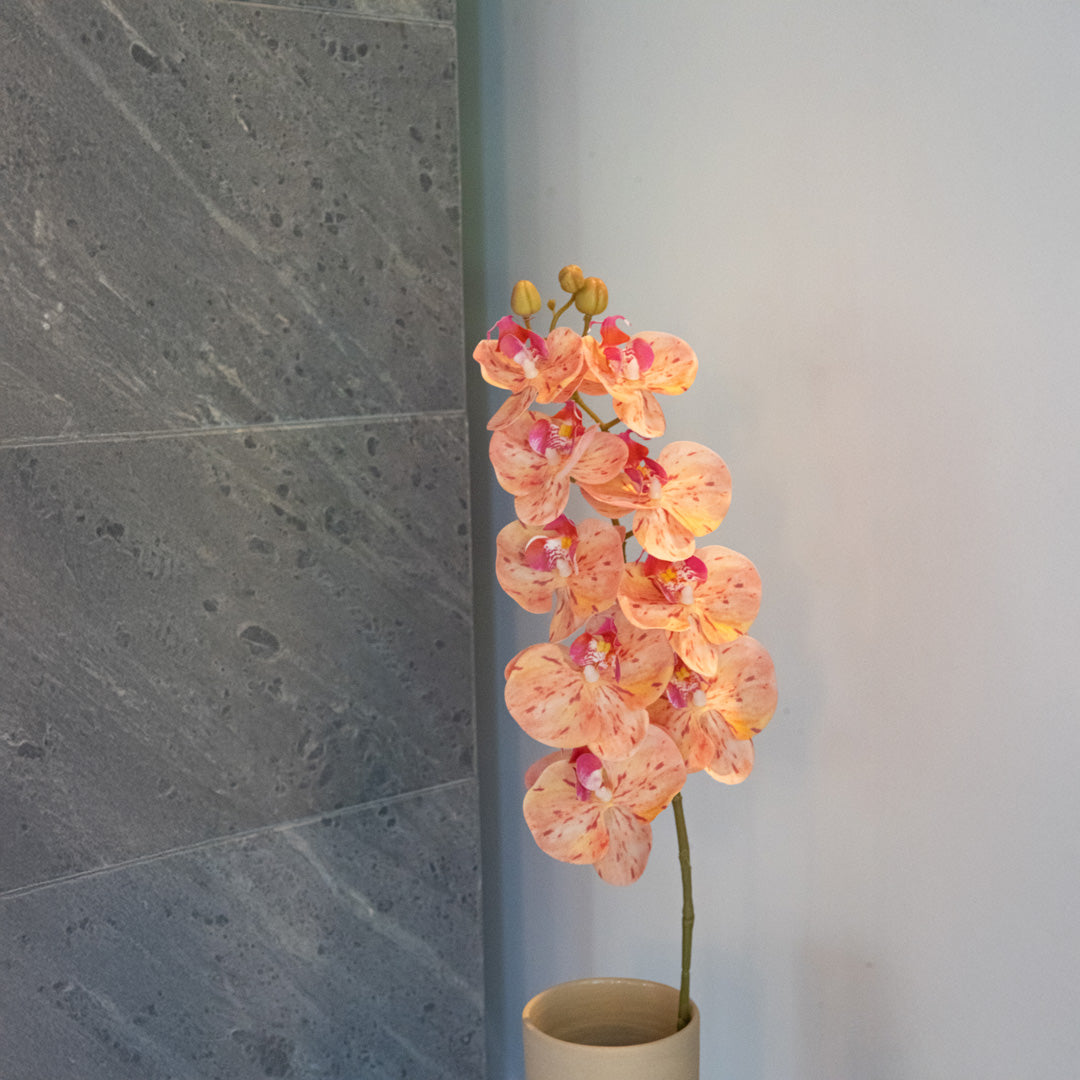 Flowrette Orchidée corail fleur artificielle tige x1 corail