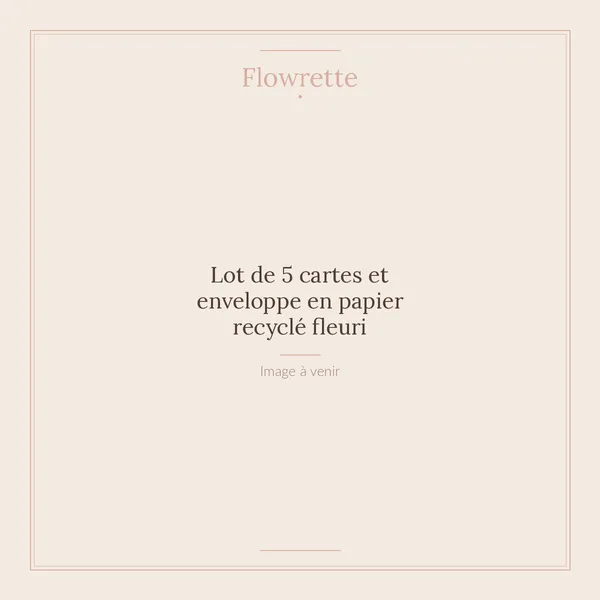 Flowrette Set 5 cartes papier recyclé fleuri + enveloppes