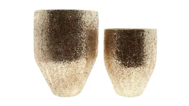 Feuillazur Rungis vase doré à paillettes verrerie 62x46cm