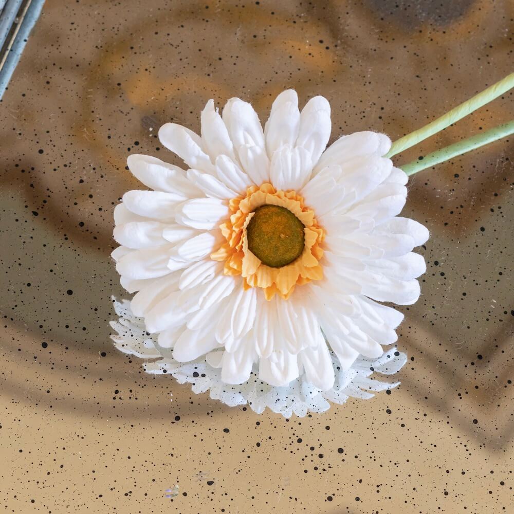 Flowrette Gerbera fleur papier blanche x1