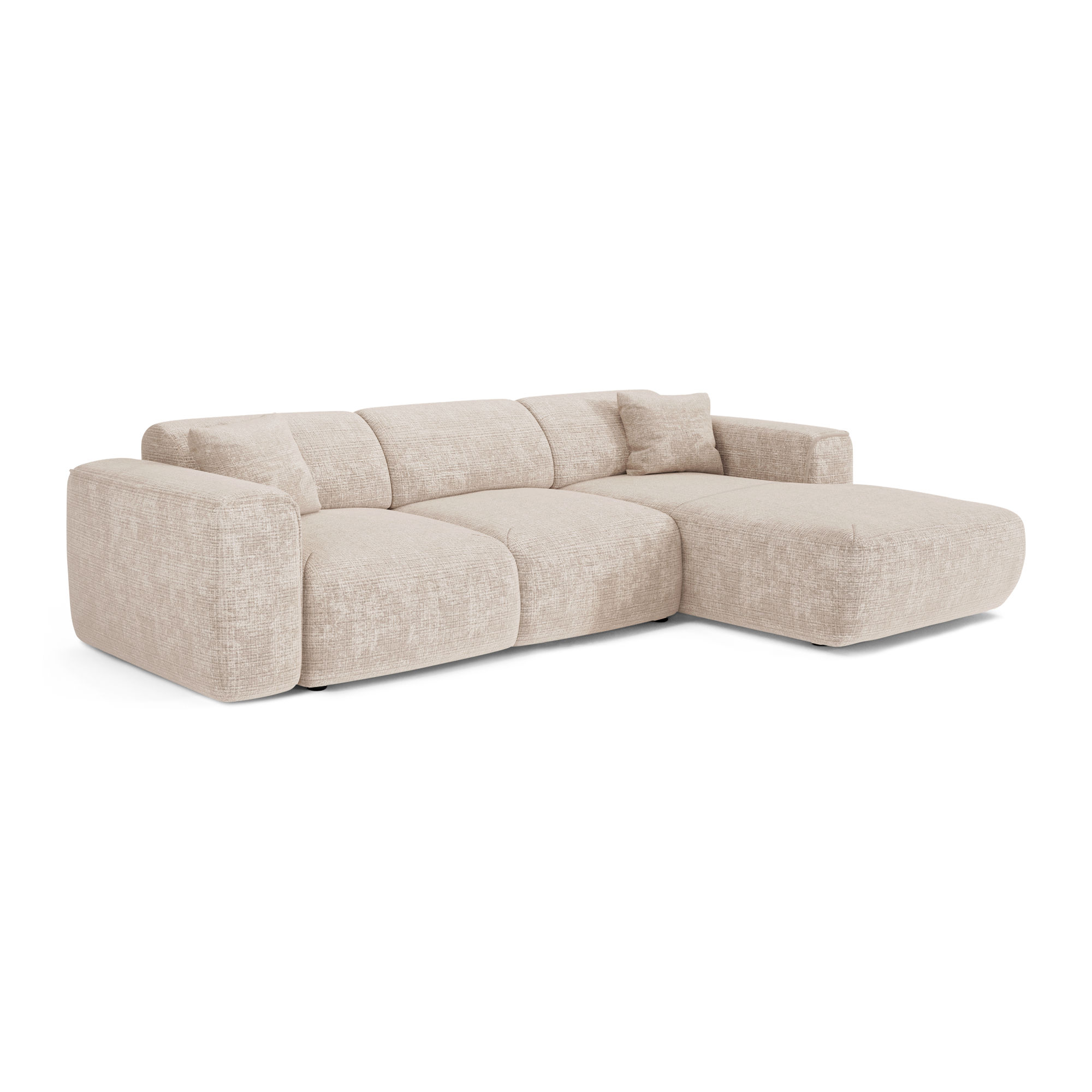 Sia Home Yuma canapé convertible angle droit crème 5 places