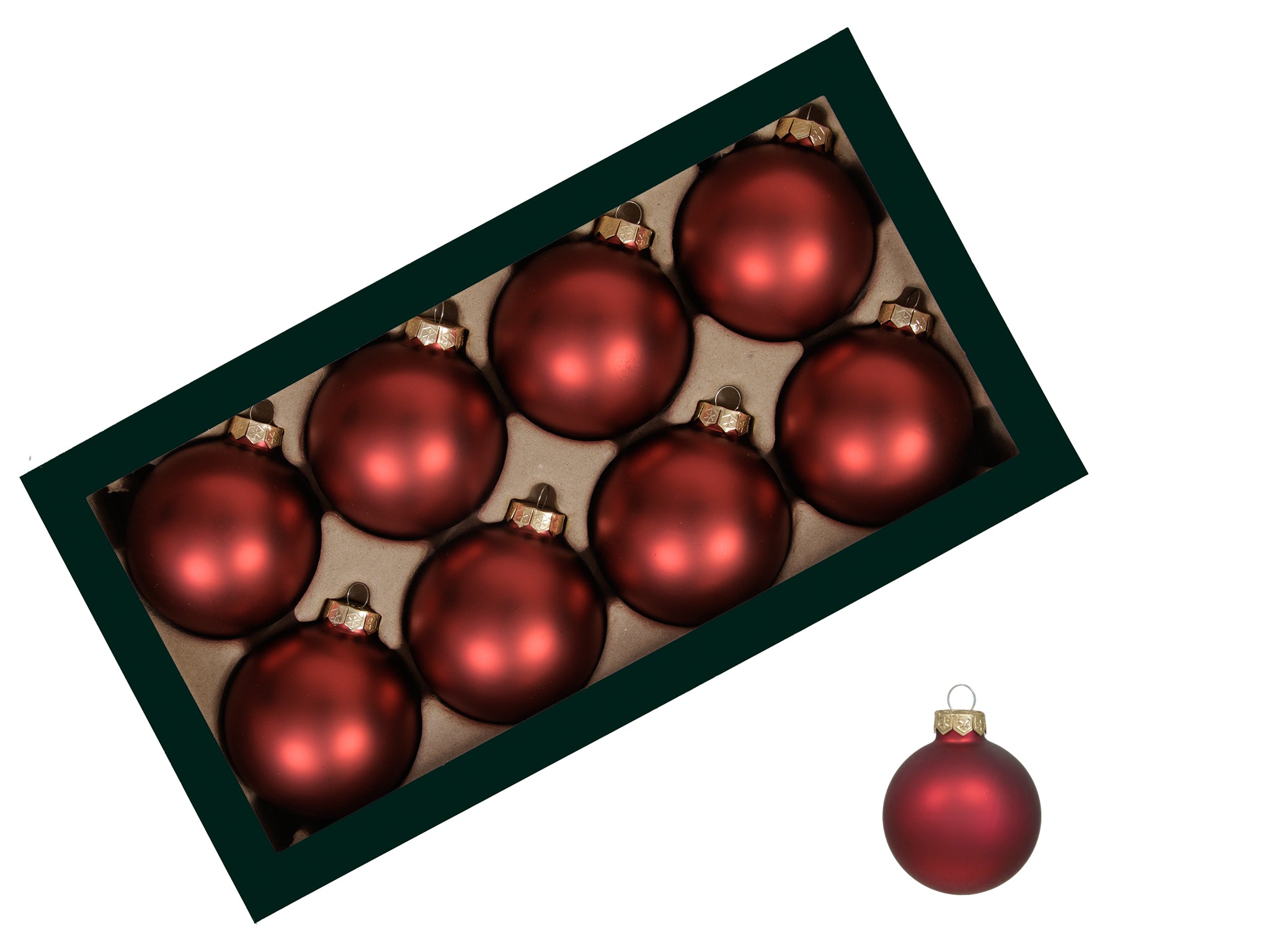Feuillazur Rungis Boîte boules de Noël rouge mat 10cm 4 pièces