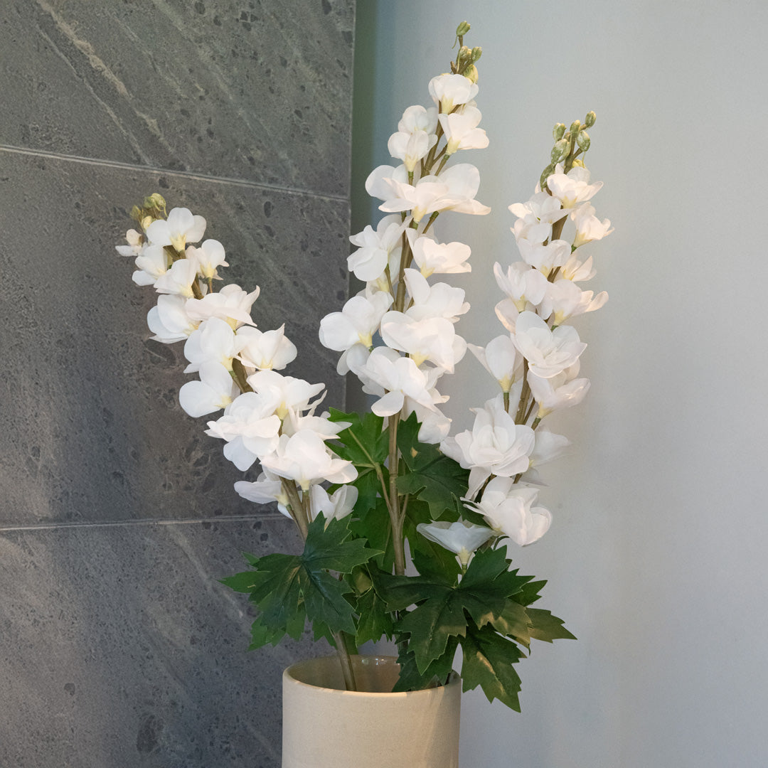 Flowrette Delphinium fleur artificielle blanc x1 real touch