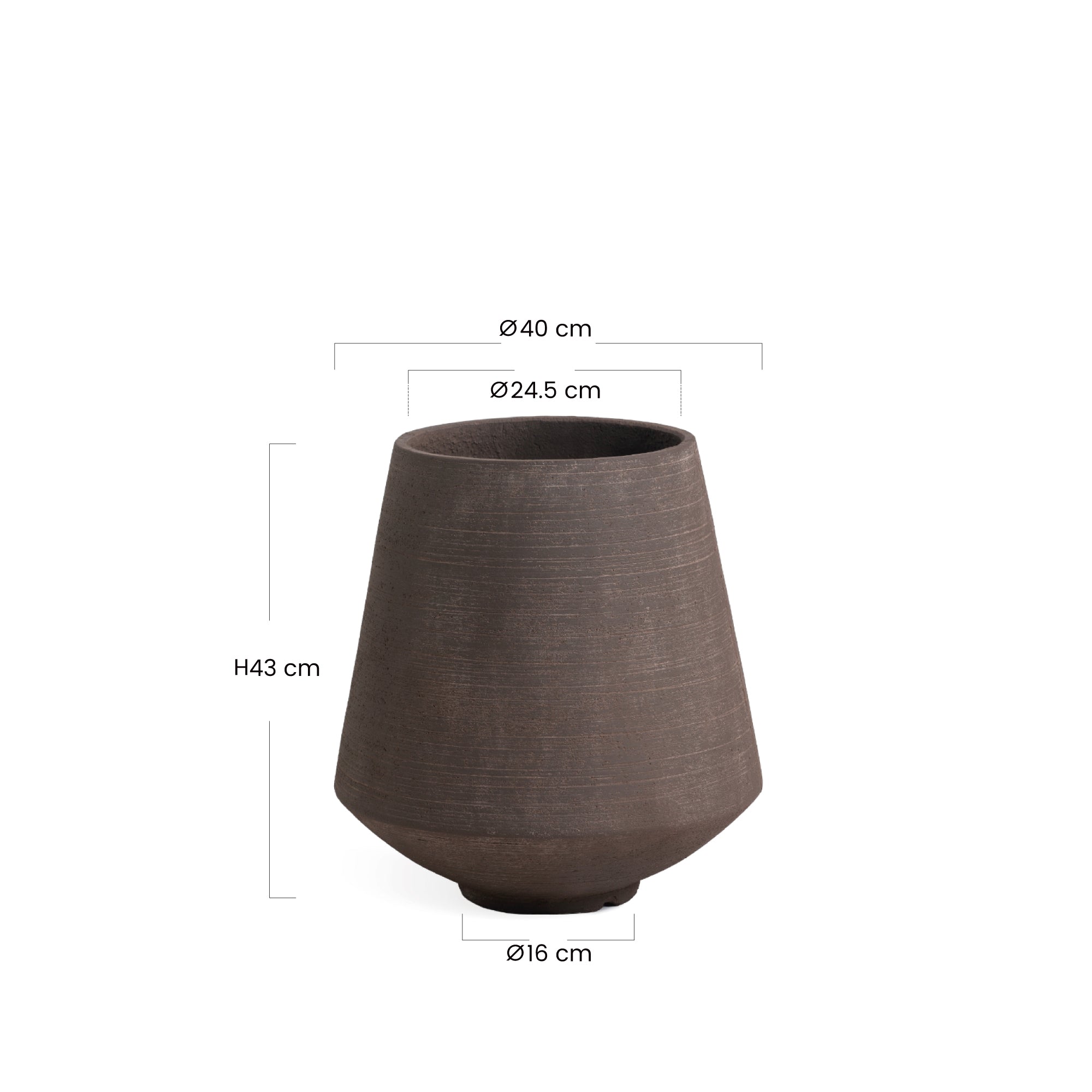 Sia Home Zen cache-pot conique marron 43 cm